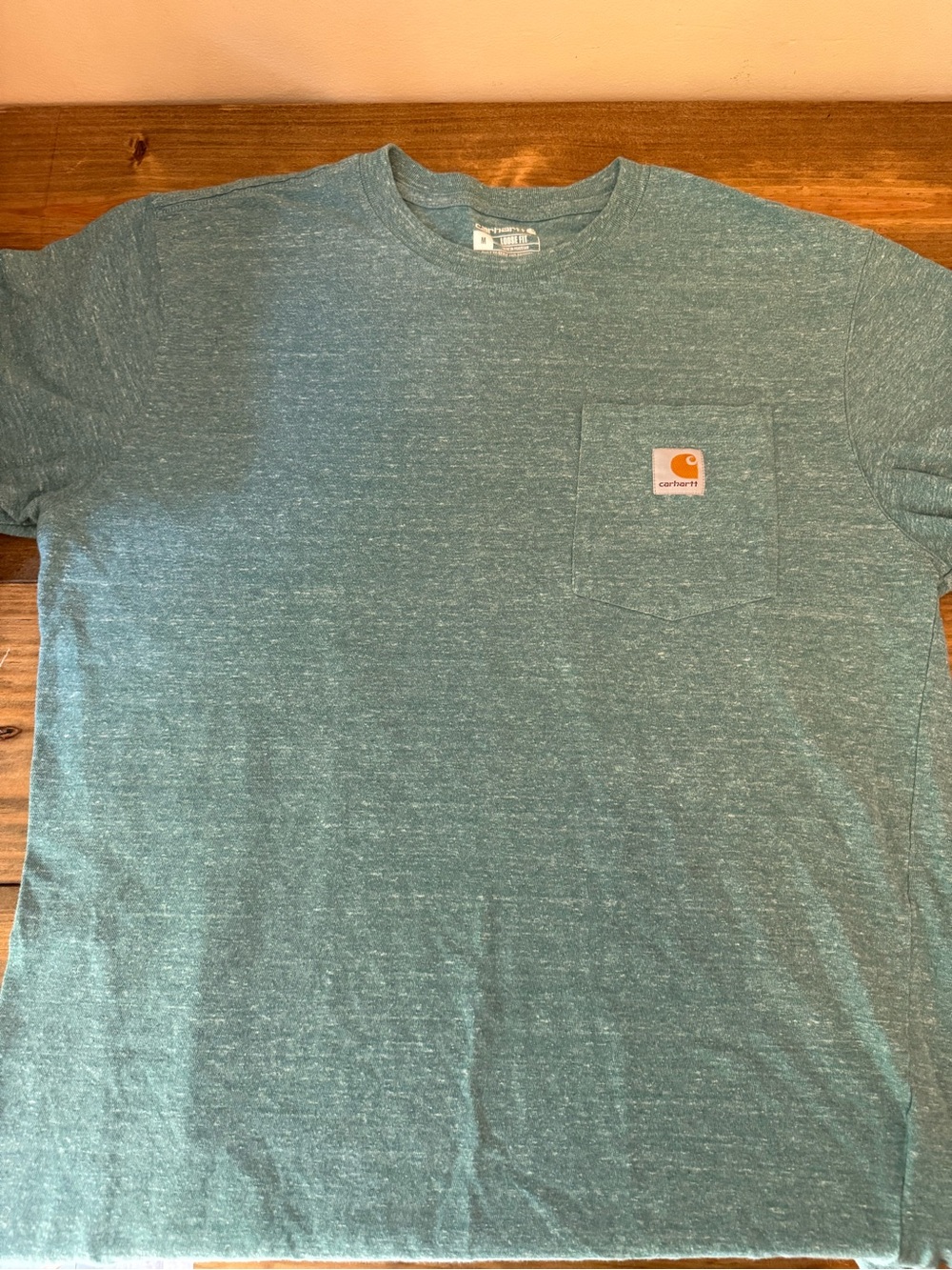 Carhartt Men’s Heather Teal Pocket T-Shirt, Men’s Carhartt Size Medium Loose Fit